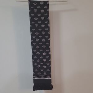 Dolce & Gabbana Black and White Crown Scarf